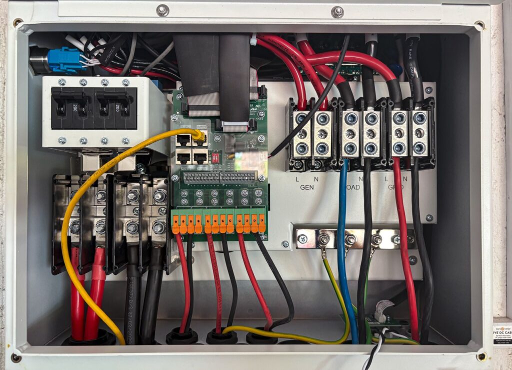 Wnętrze rozdzielnicy elektrycznej z